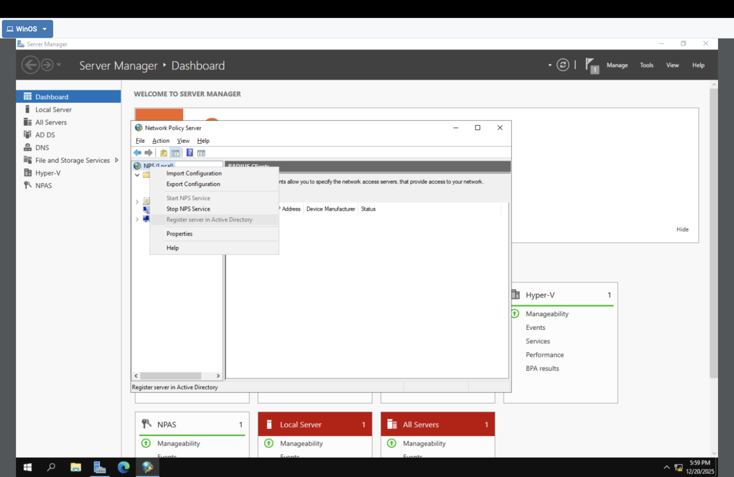 Register NPS in Active Directory