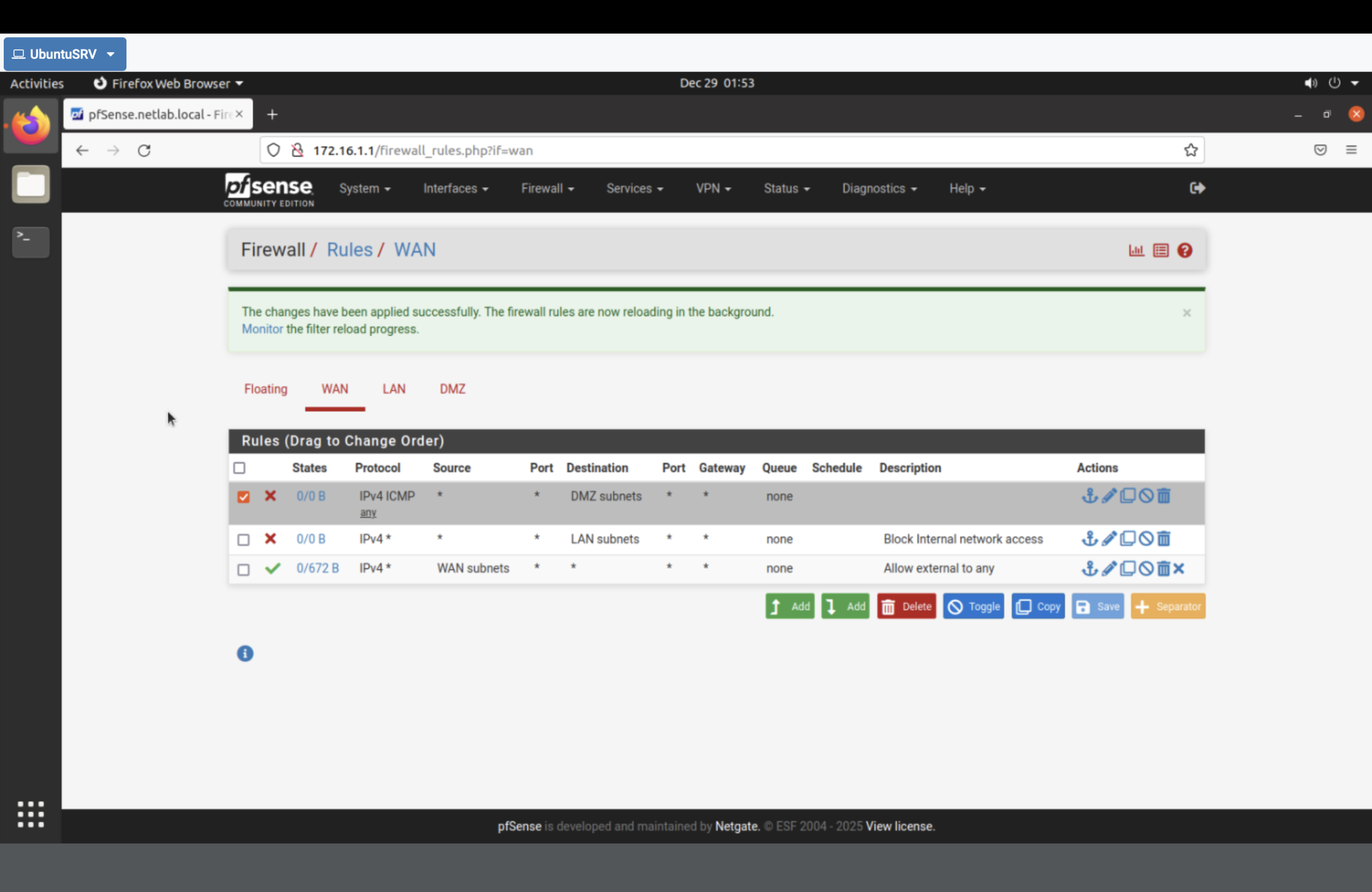 pfSense WAN rule blocking ICMP to DMZ