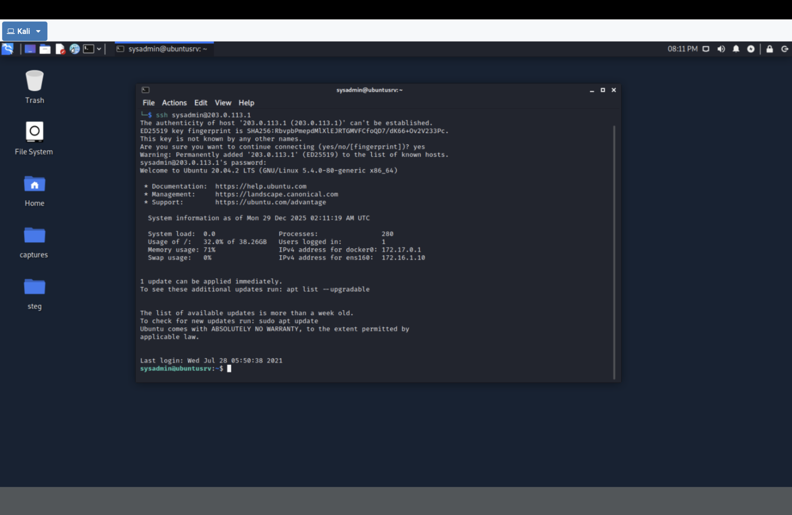 SSH to firewall redirects to UbuntuSRV