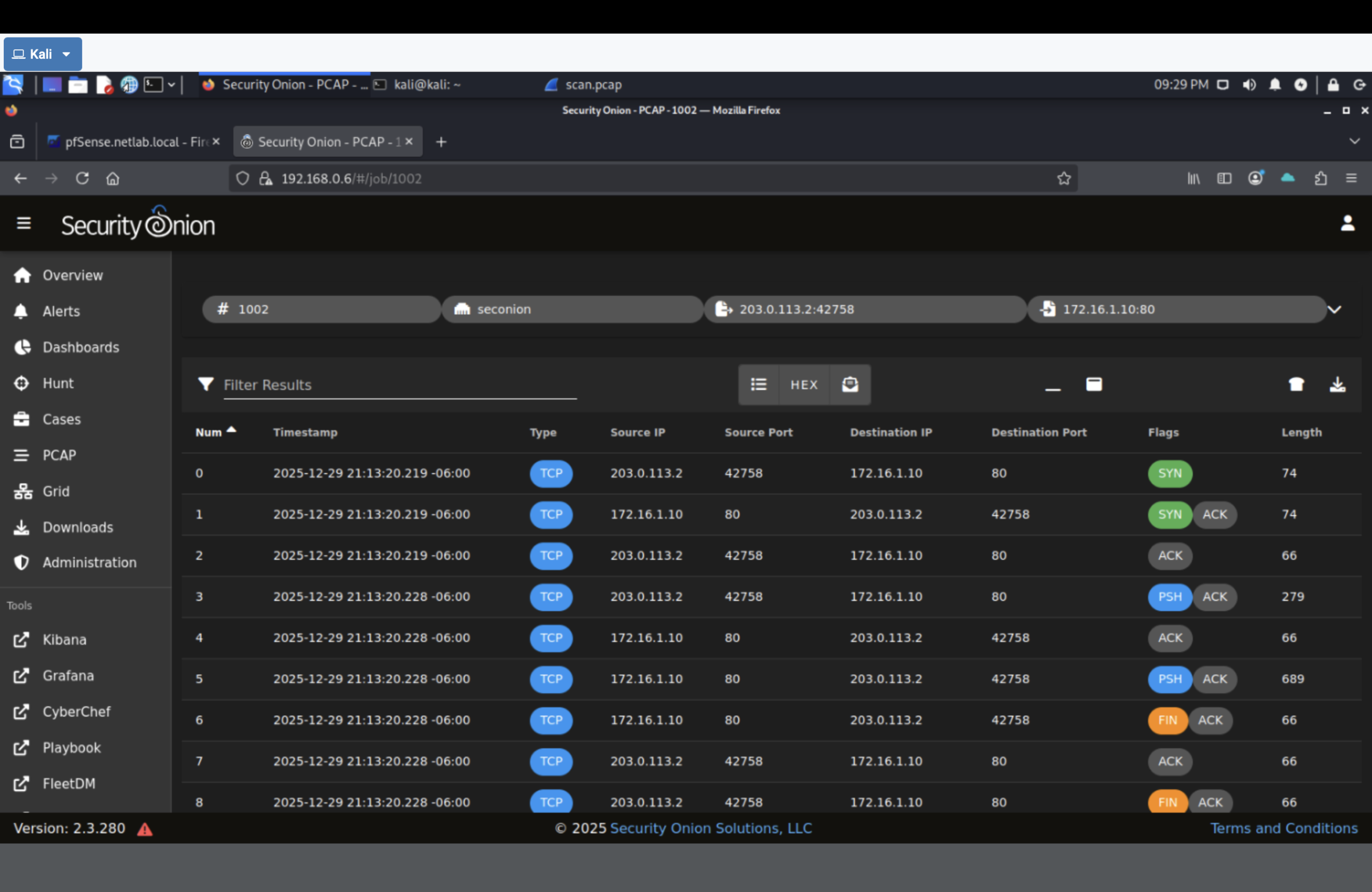 Alert drilldown with source IP